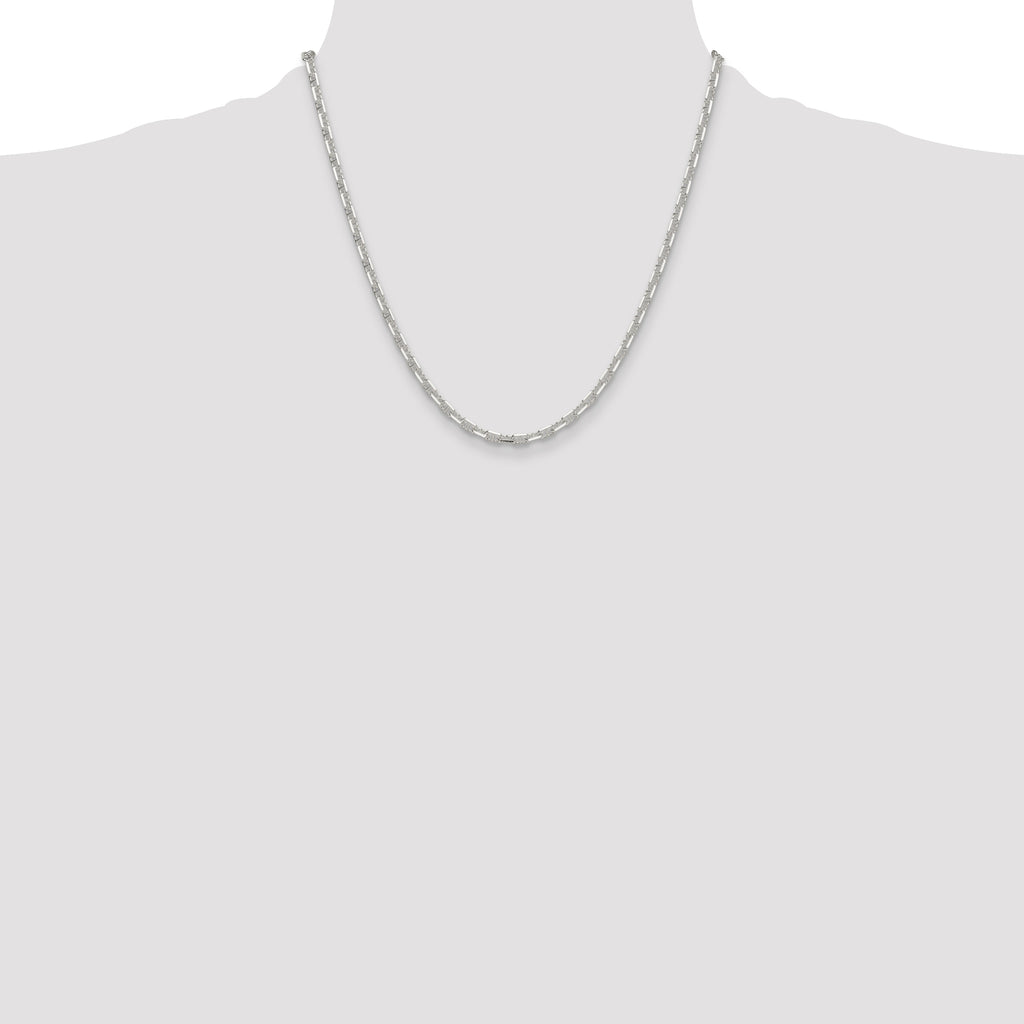 Sterling Silver Diamond-Cut Open Link Chain Necklace 3.75mm