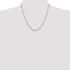 Sterling Silver Diamond-Cut Open Link Chain Necklace 3.75mm