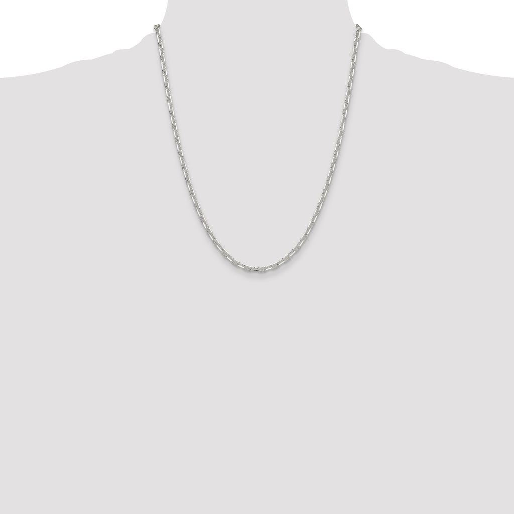 Sterling Silver Polished and Diamond-Cut 3.75mm Mariner Link Chain