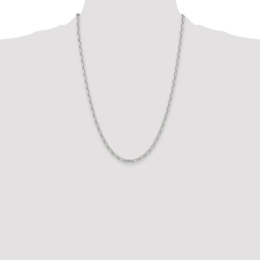 Sterling Silver Polished and Diamond-Cut 3.75mm Mariner Link Chain