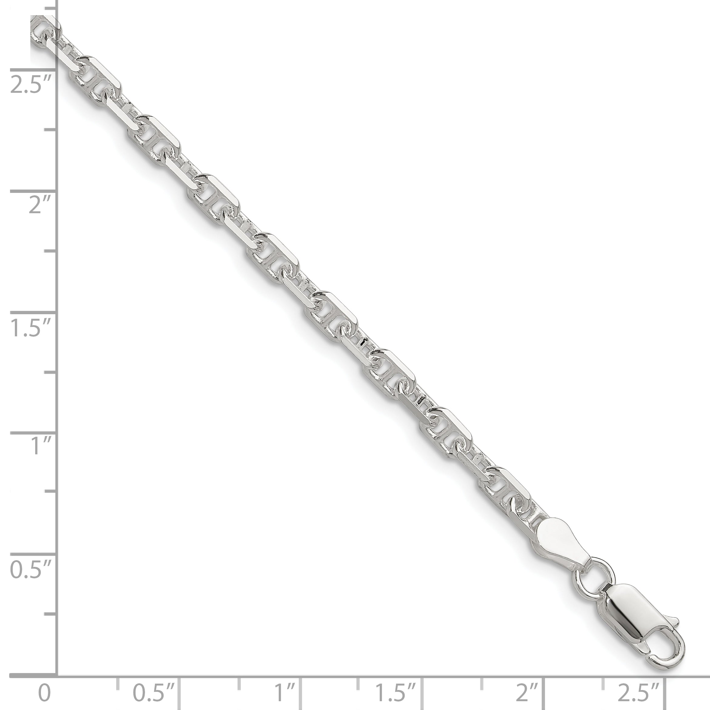 Sterling Silver Polished and D/C 3.75mm Mariner Link Chain
