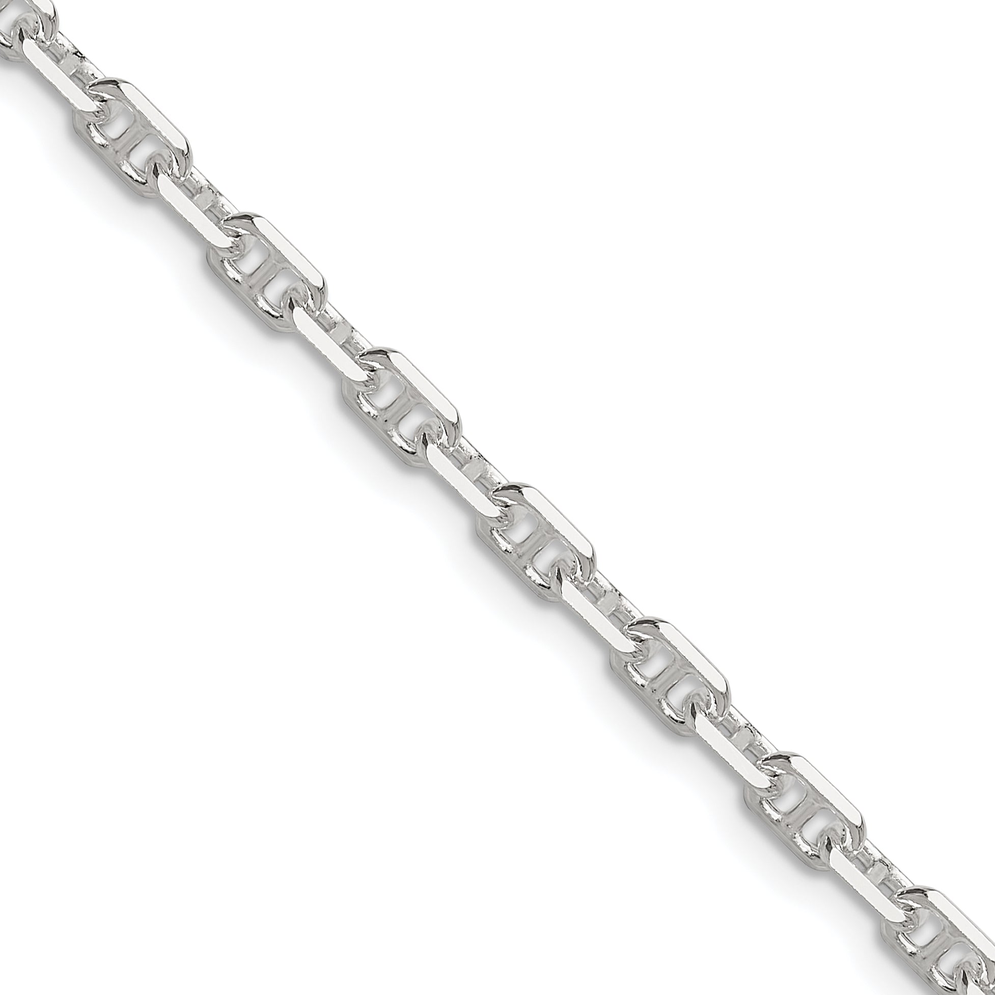 Sterling Silver Polished and D/C 3.75mm Mariner Link Chain
