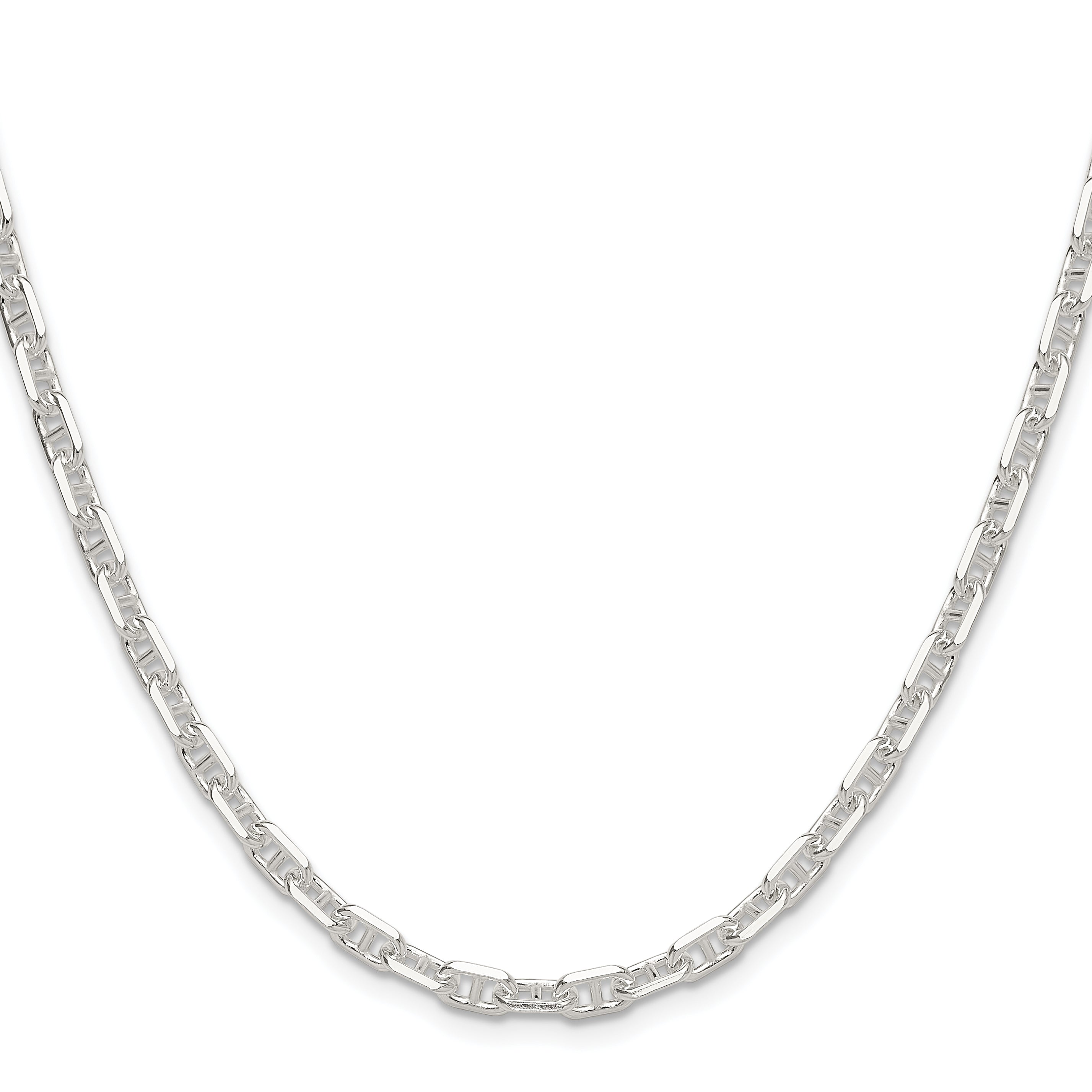 Sterling Silver Polished and Diamond-Cut 4.75mm Mariner Link Chain