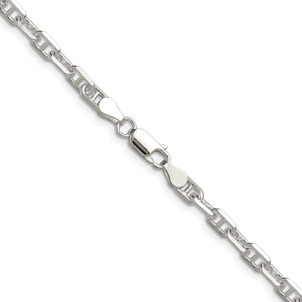 Sterling Silver Polished and Diamond-Cut 4.75mm Mariner Link Chain