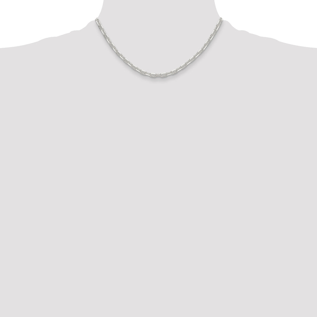 Sterling Silver Polished and Diamond-Cut 4.75mm Mariner Link Chain