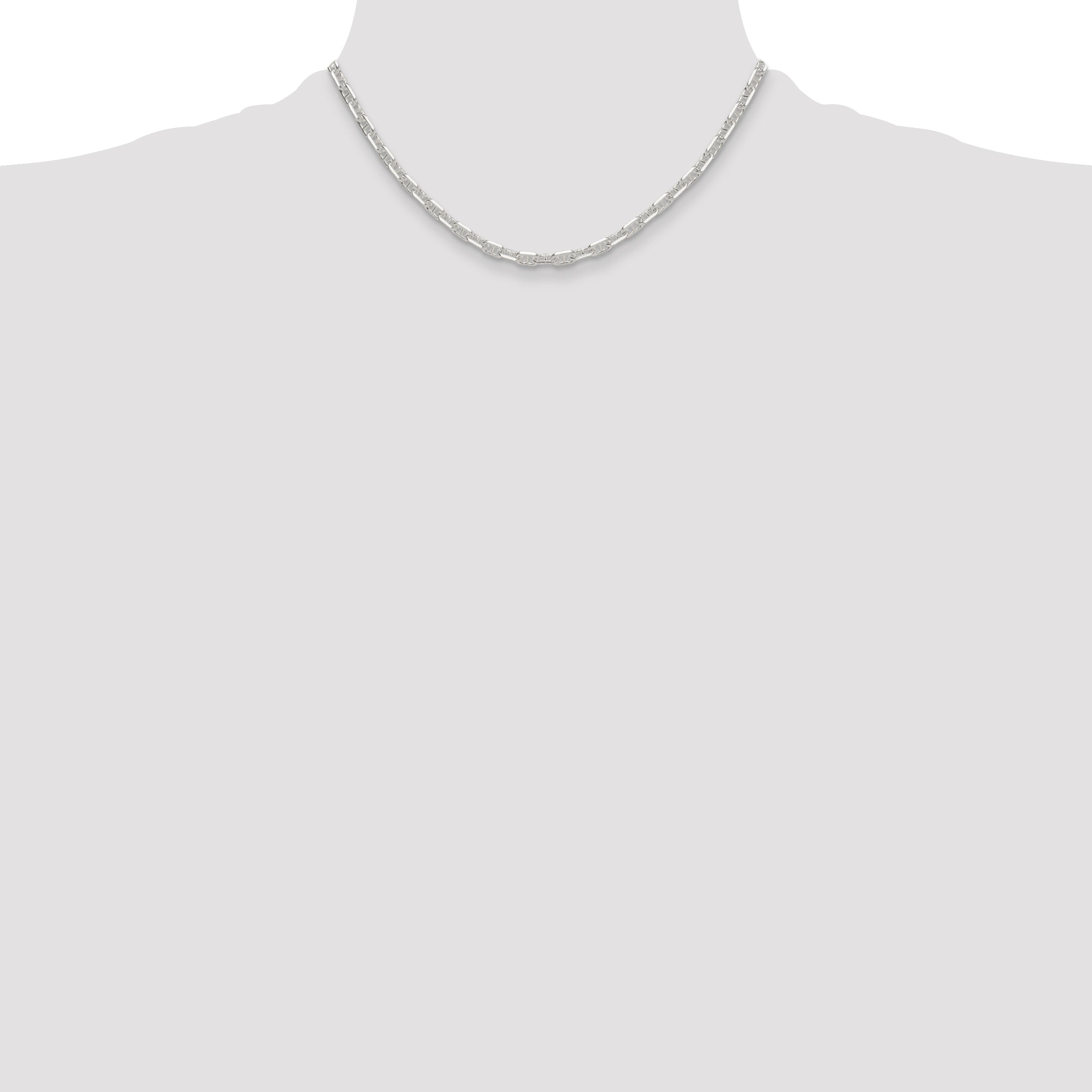 Sterling Silver Polished and Diamond-Cut 4.75mm Mariner Link Chain
