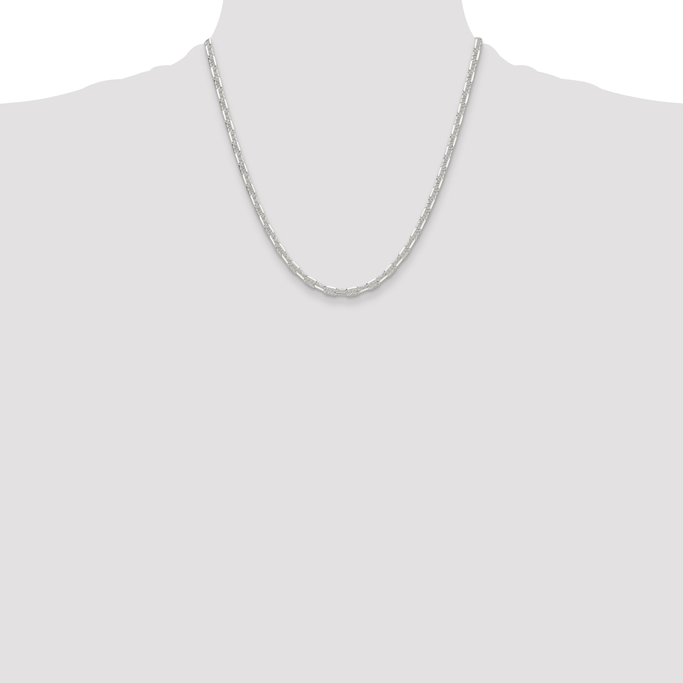 Sterling Silver Polished and Diamond-Cut 4.75mm Mariner Link Chain