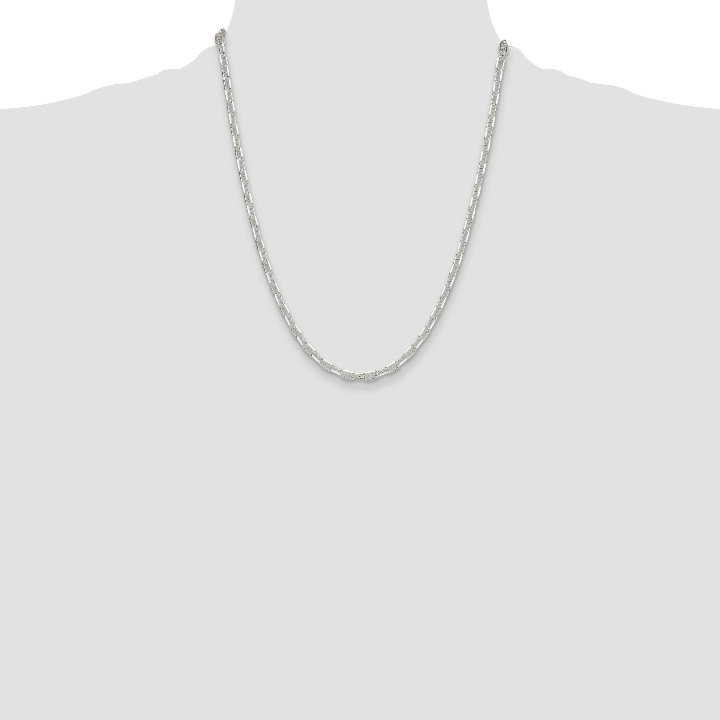Sterling Silver Polished and Diamond-Cut 4.75mm Mariner Link Chain
