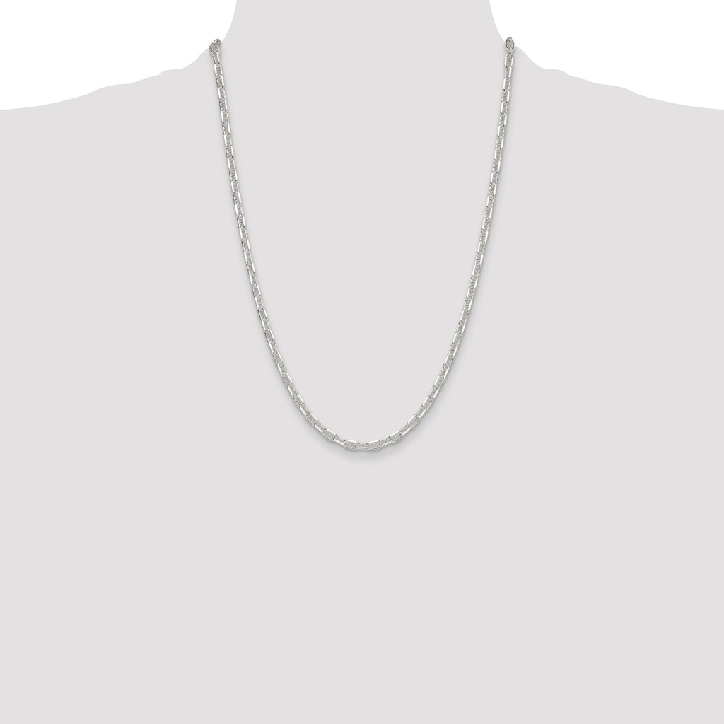 Sterling Silver Polished and Diamond-Cut 4.75mm Mariner Link Chain