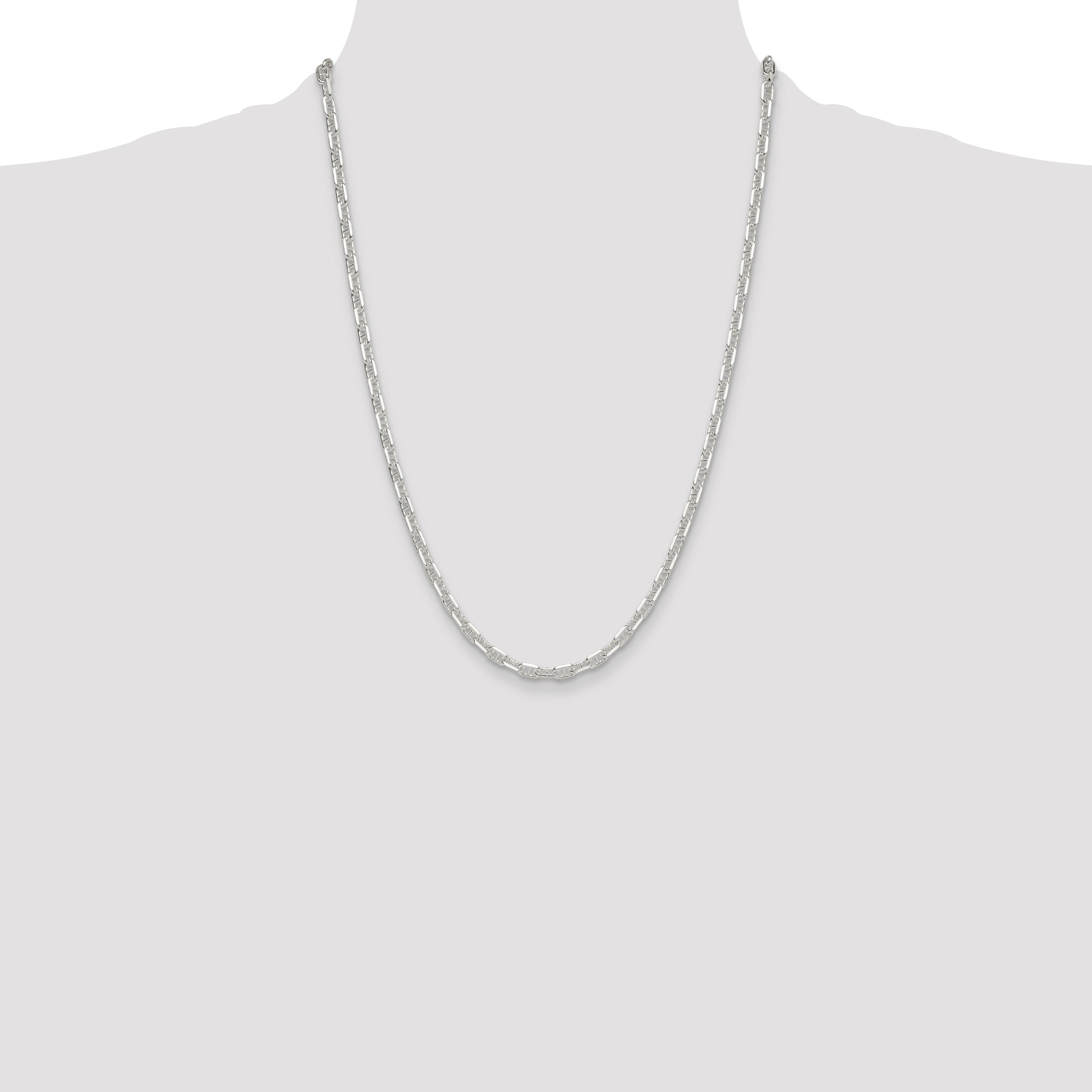 Sterling Silver Polished and Diamond-Cut 4.75mm Mariner Link Chain