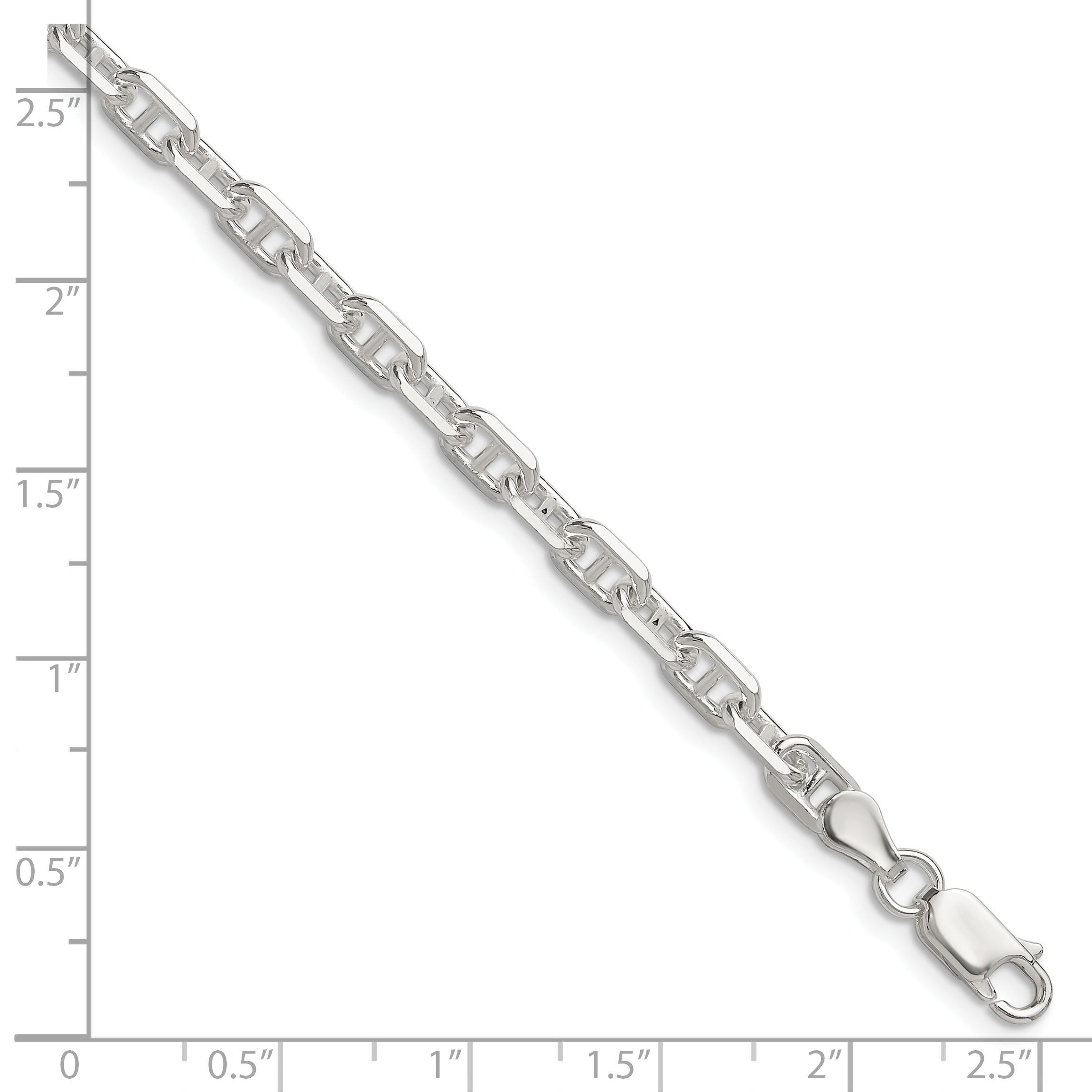 Sterling Silver Diamond-Cut Open Link Chain Bracelet 4.75mm Secondary image