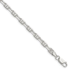 Sterling Silver Diamond-Cut Open Link Chain Bracelet 4.75mm