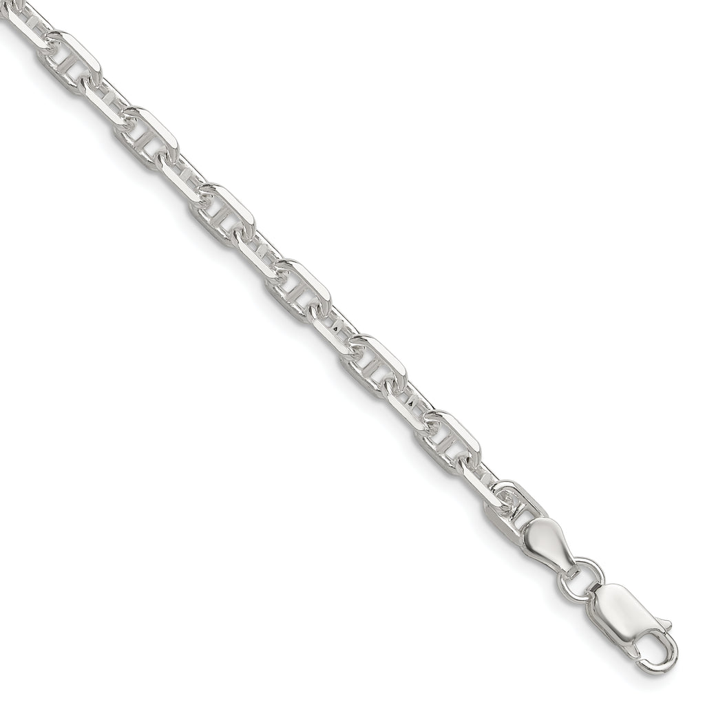 Sterling Silver Polished and Diamond-Cut 4.75mm Mariner Link Chain