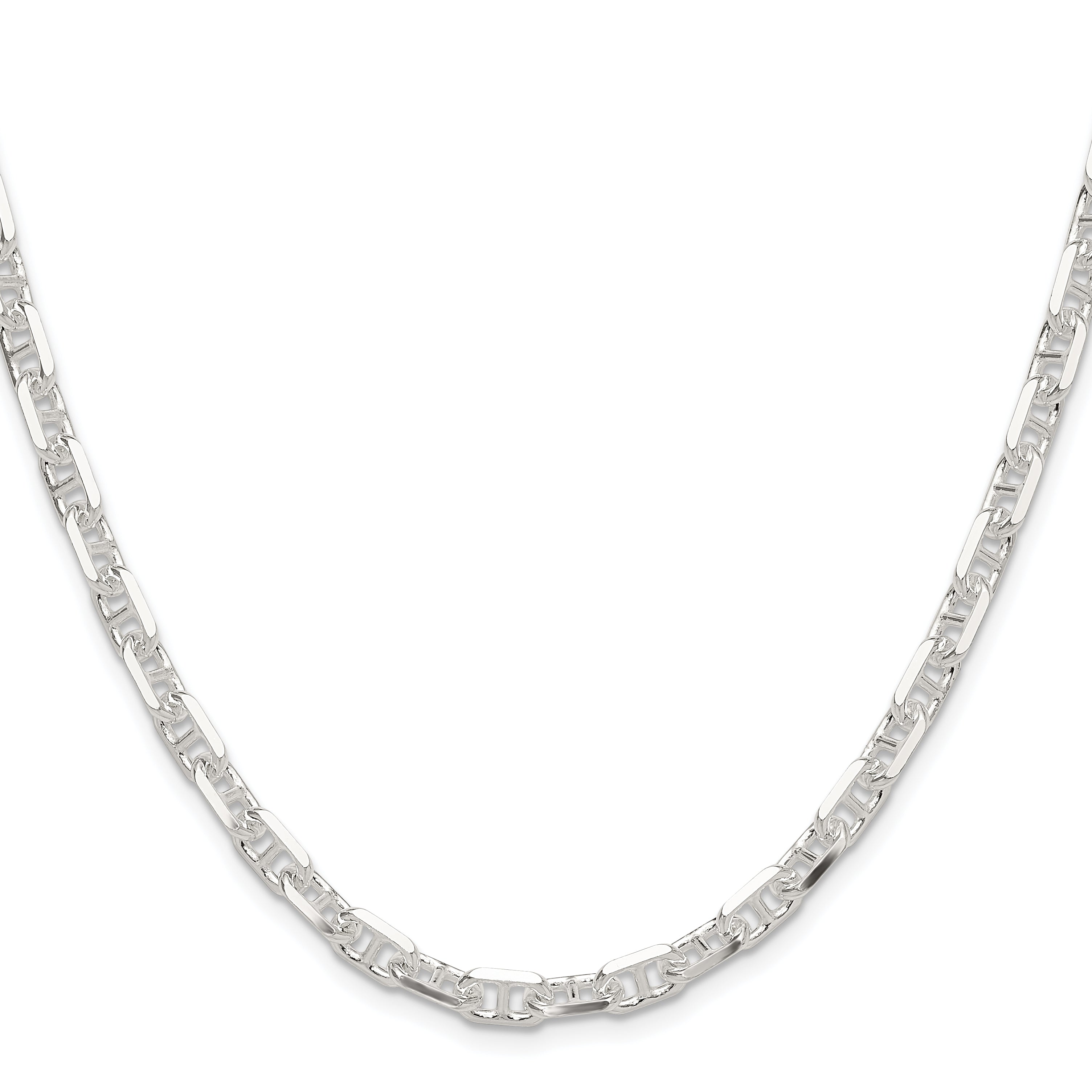 Sterling Silver Polished and D/C 5.5mm Mariner Link Chain