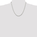 Sterling Silver Polished and D/C 5.5mm Mariner Link Chain