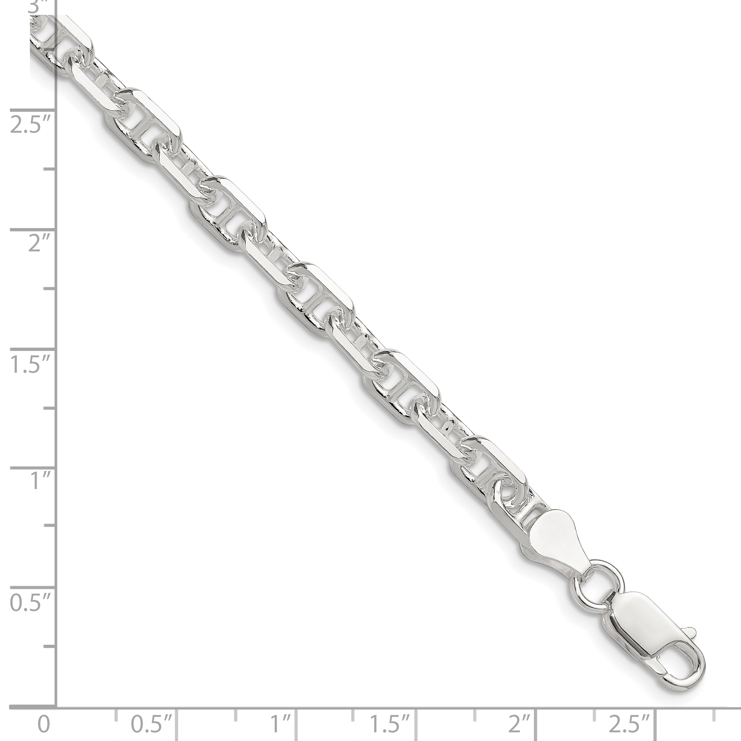 Sterling Silver Polished and D/C 5.5mm Mariner Link Chain
