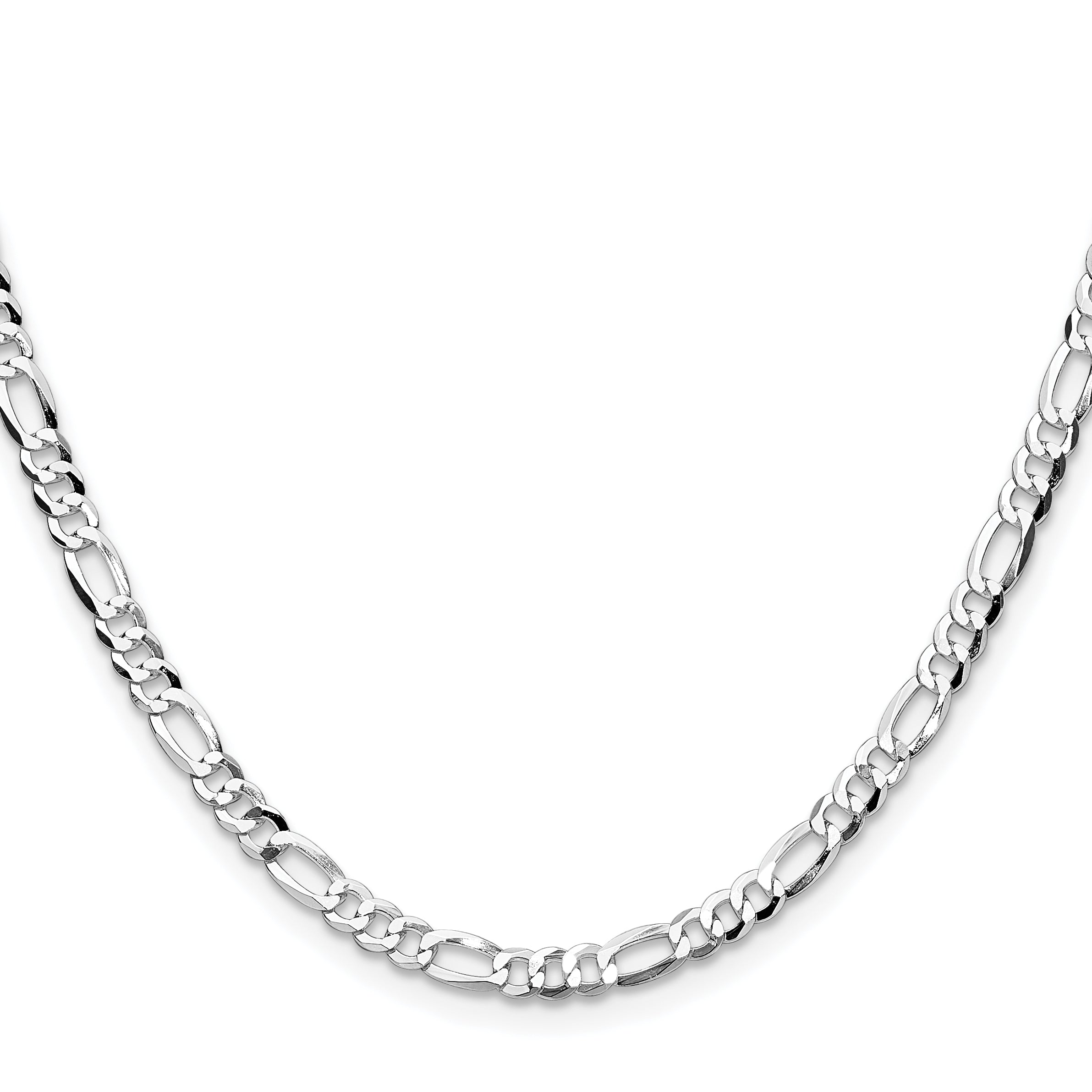 Flat Figaro Chain in Sterling Silver, 4mm Secondary image