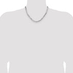 Sterling Silver Rhodium-plated 4.0mm Lightweight Flat Figaro Chain