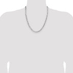 Sterling Silver Rhodium-plated 4.0mm Lightweight Flat Figaro Chain