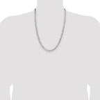 Sterling Silver Rhodium-plated 4.0mm Lightweight Flat Figaro Chain