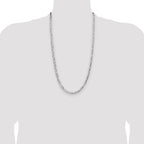 Sterling Silver Rhodium-plated 4.0mm Lightweight Flat Figaro Chain