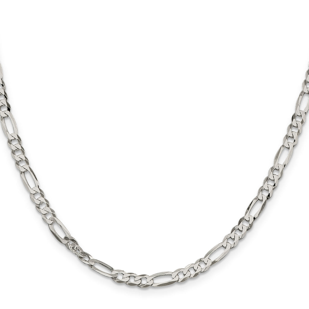 Sterling Silver 4.5mm Lightweight Flat Figaro Chain