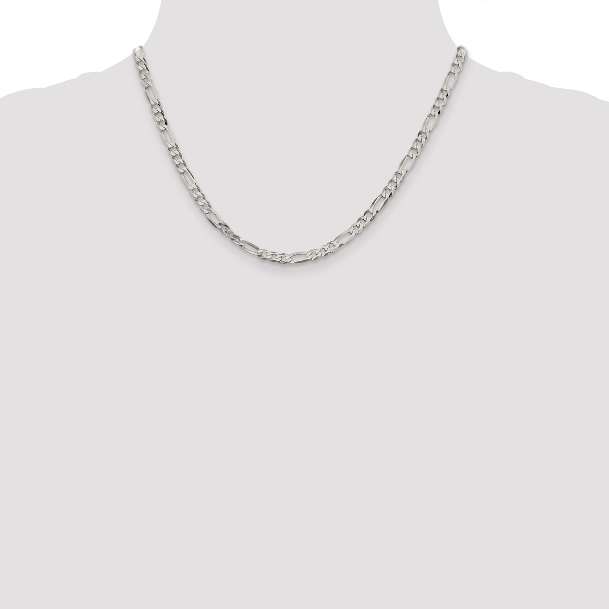 Figaro Chain in Sterling Silver, 4.5mm - Sophia Jewelers