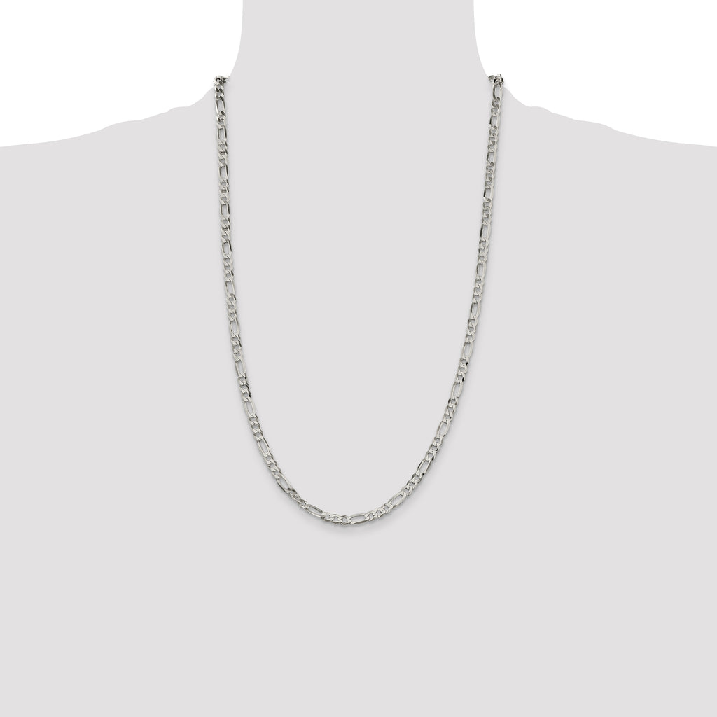 Figaro Chain in Sterling Silver, 4.5mm - Sophia Jewelers