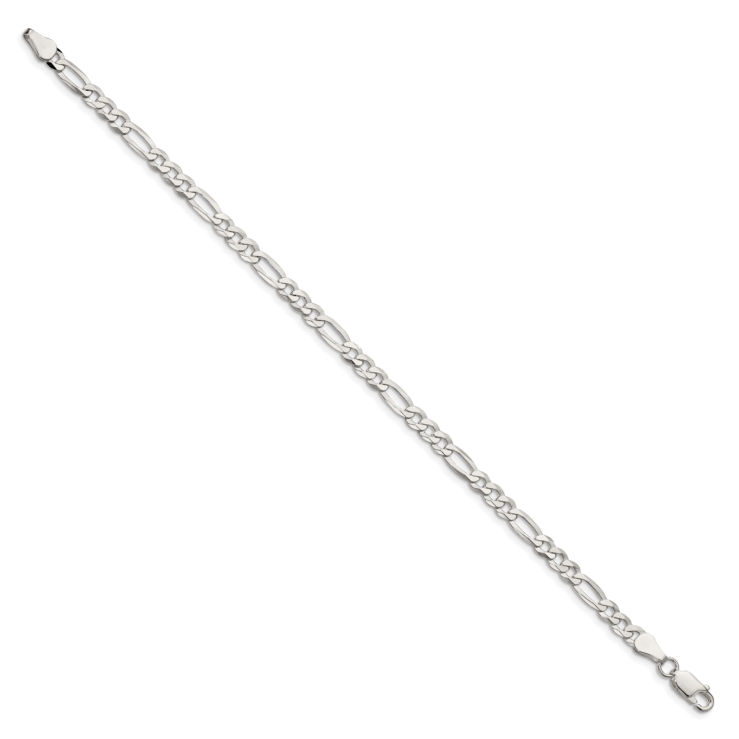 Sterling Silver 4.5mm Lightweight Flat Figaro Chain Secondary image