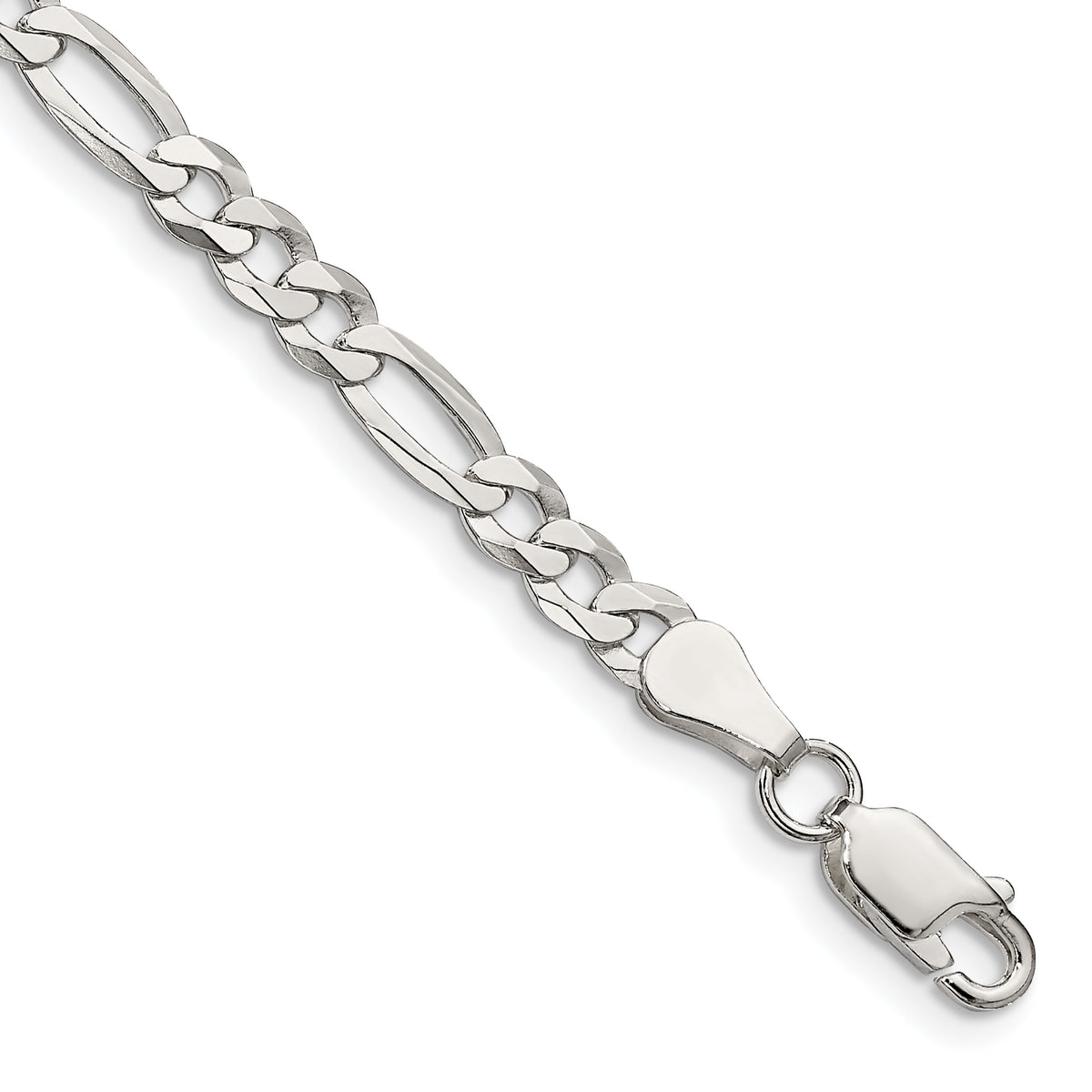 Figaro Chain in Sterling Silver, 4.5mm - Sophia Jewelers