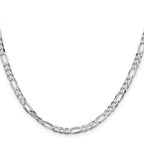 Sterling Silver Rhodium-Plated Figaro Chain Necklace 4.5mm