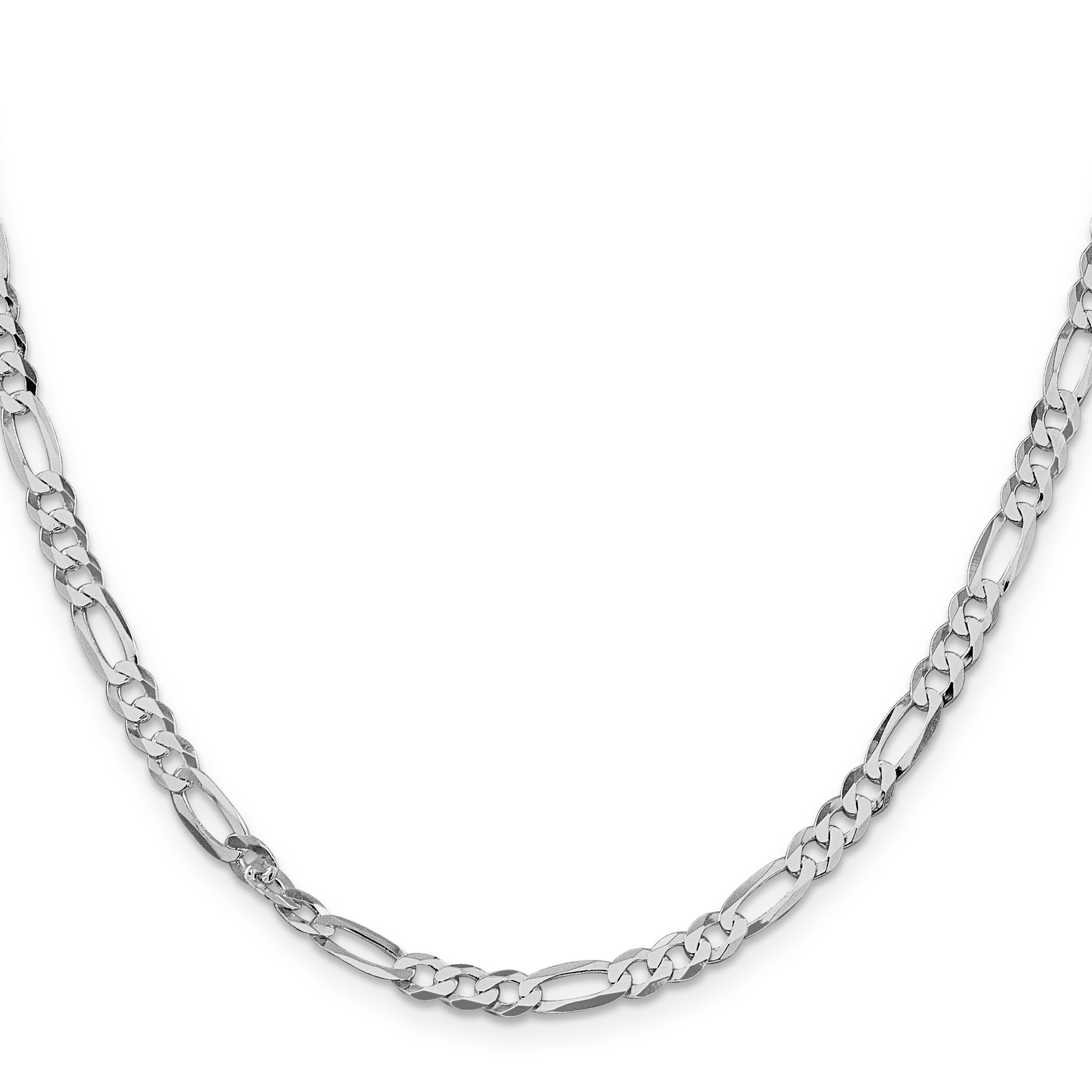 Sterling Silver Rhodium-Plated Figaro Chain Necklace 4.5mm
