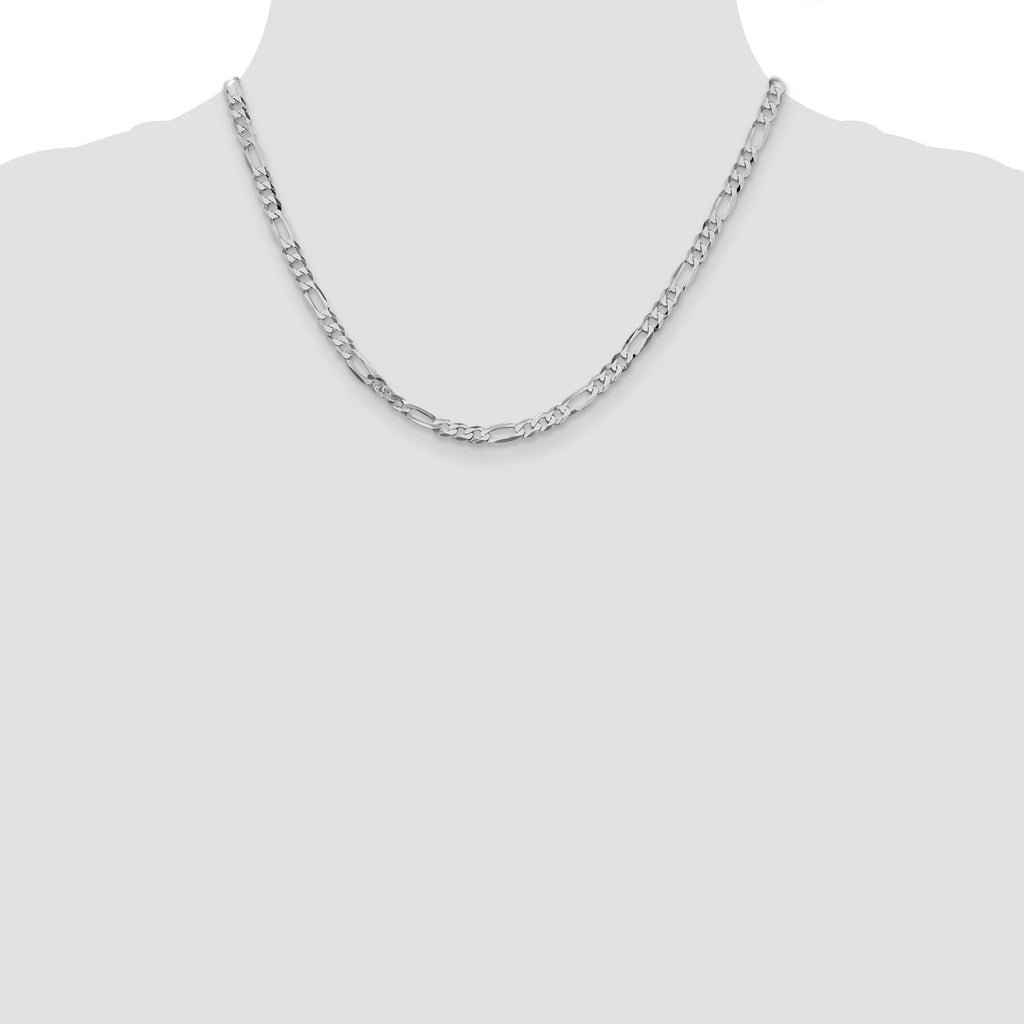 Sterling Silver Rhodium-Plated Figaro Chain Necklace 4.5mm