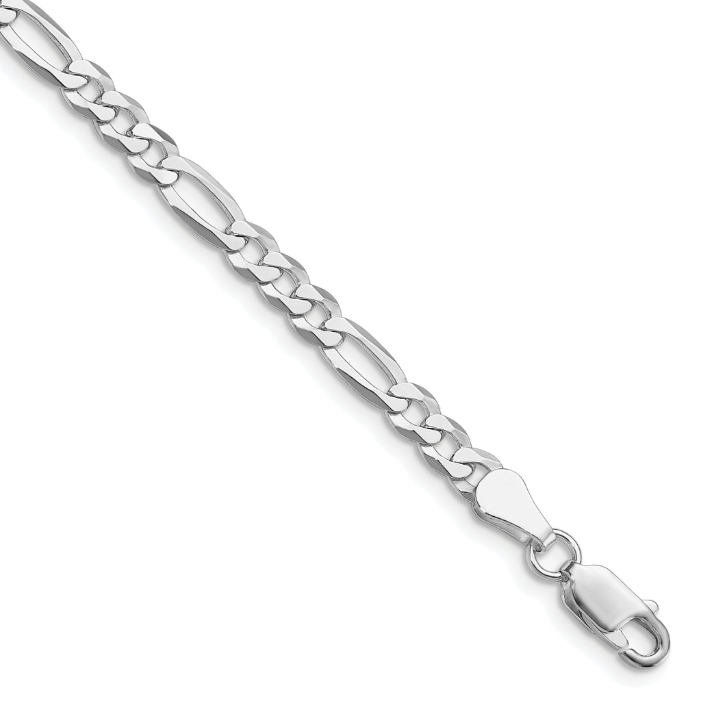 Rhodium-Plated Figaro Chain in Sterling Silver, 4.5mm - Sophia Jewelers