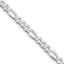 Sterling Silver Rhodium-Plated Figaro Chain Necklace 4.5mm