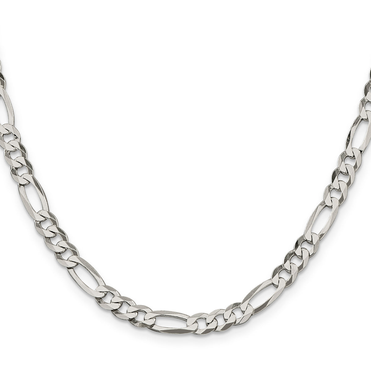 Figaro Chain in Sterling Silver, 5.5mm - Sophia Jewelers
