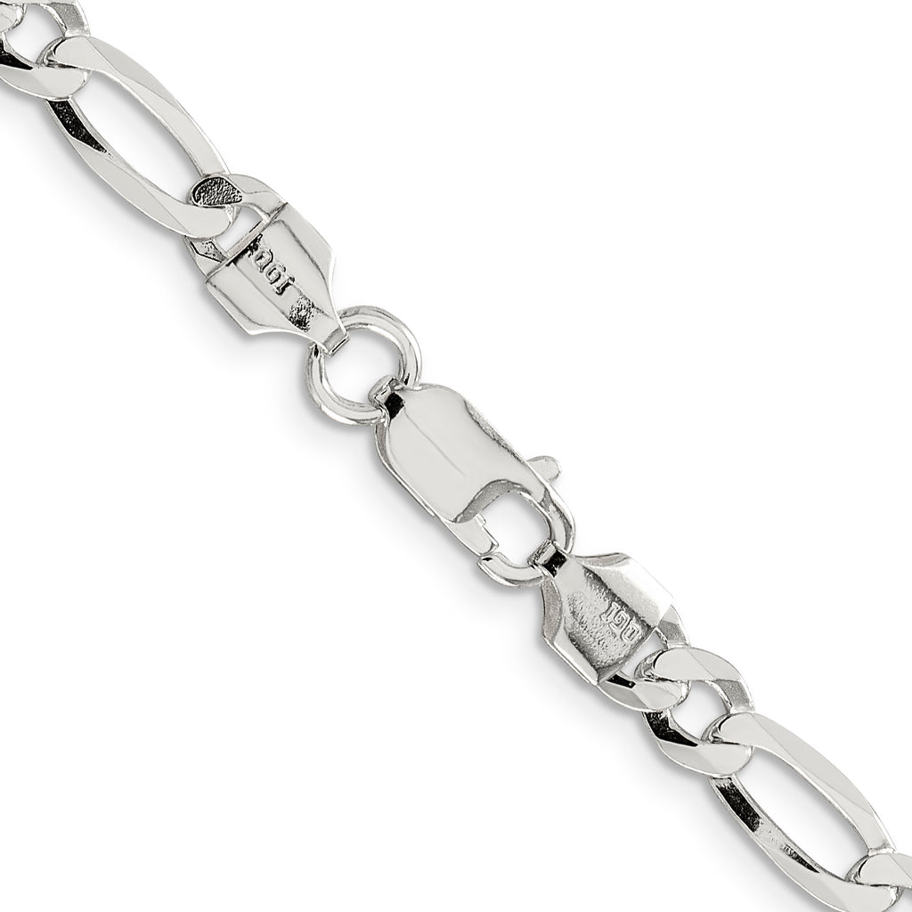 Figaro Chain in Sterling Silver, 5.5mm - Sophia Jewelers