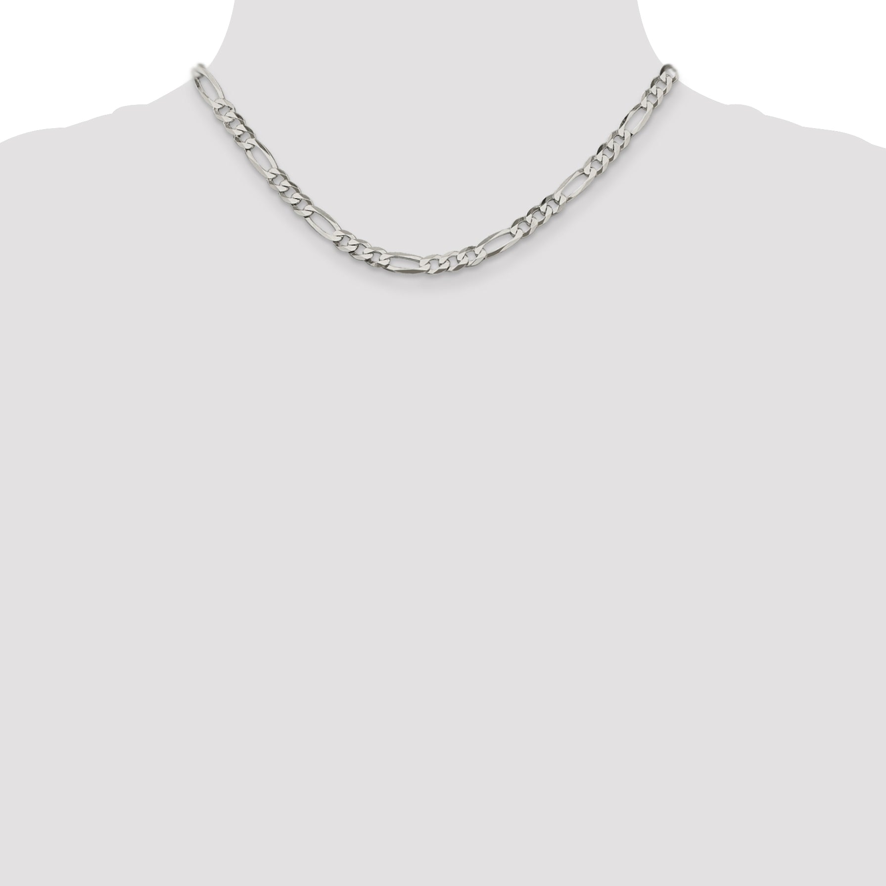 Sterling Silver Figaro Chain Necklace 5.5mm