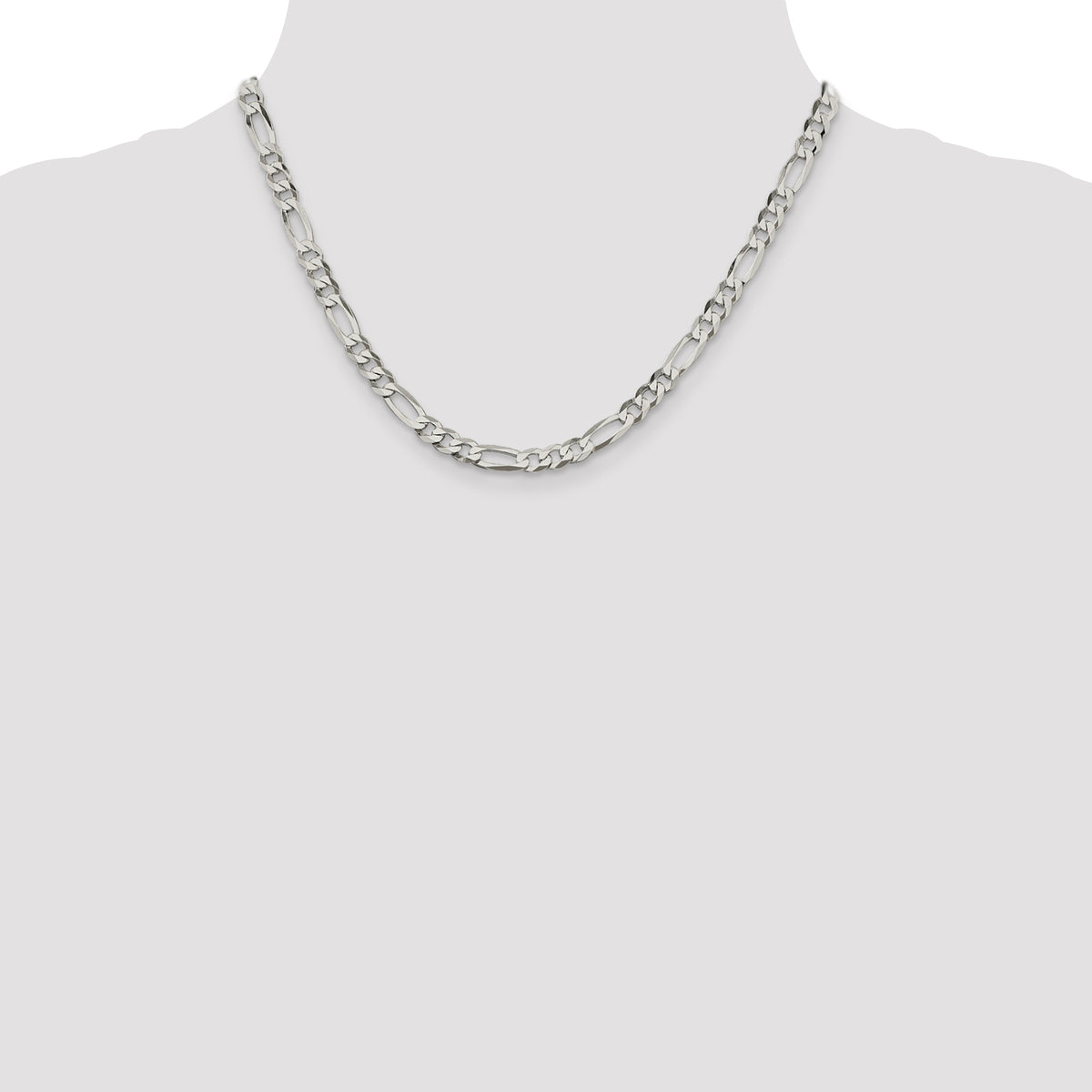 Figaro Chain in Sterling Silver, 5.5mm - Sophia Jewelers