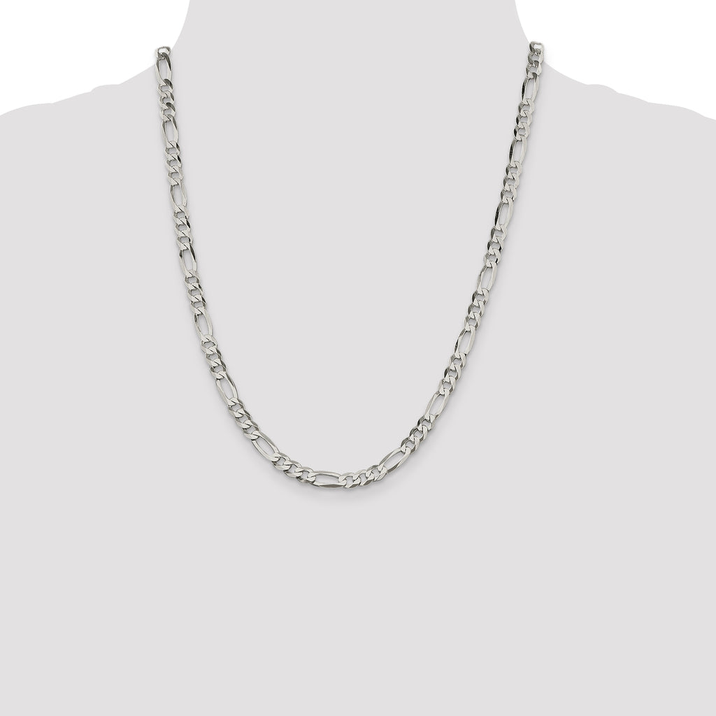 Figaro Chain in Sterling Silver, 5.5mm - Sophia Jewelers