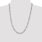 Figaro Chain in Sterling Silver, 5.5mm - Sophia Jewelers