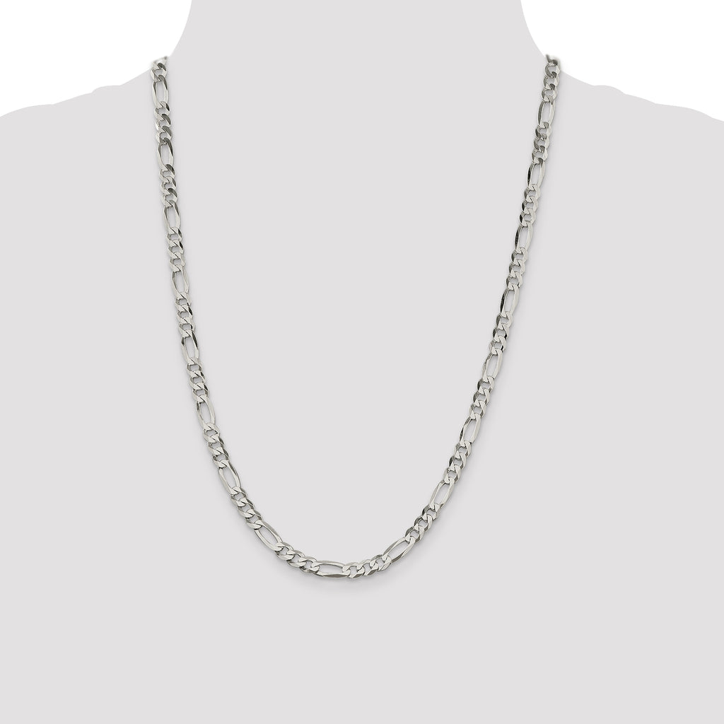 Figaro Chain in Sterling Silver, 5.5mm - Sophia Jewelers