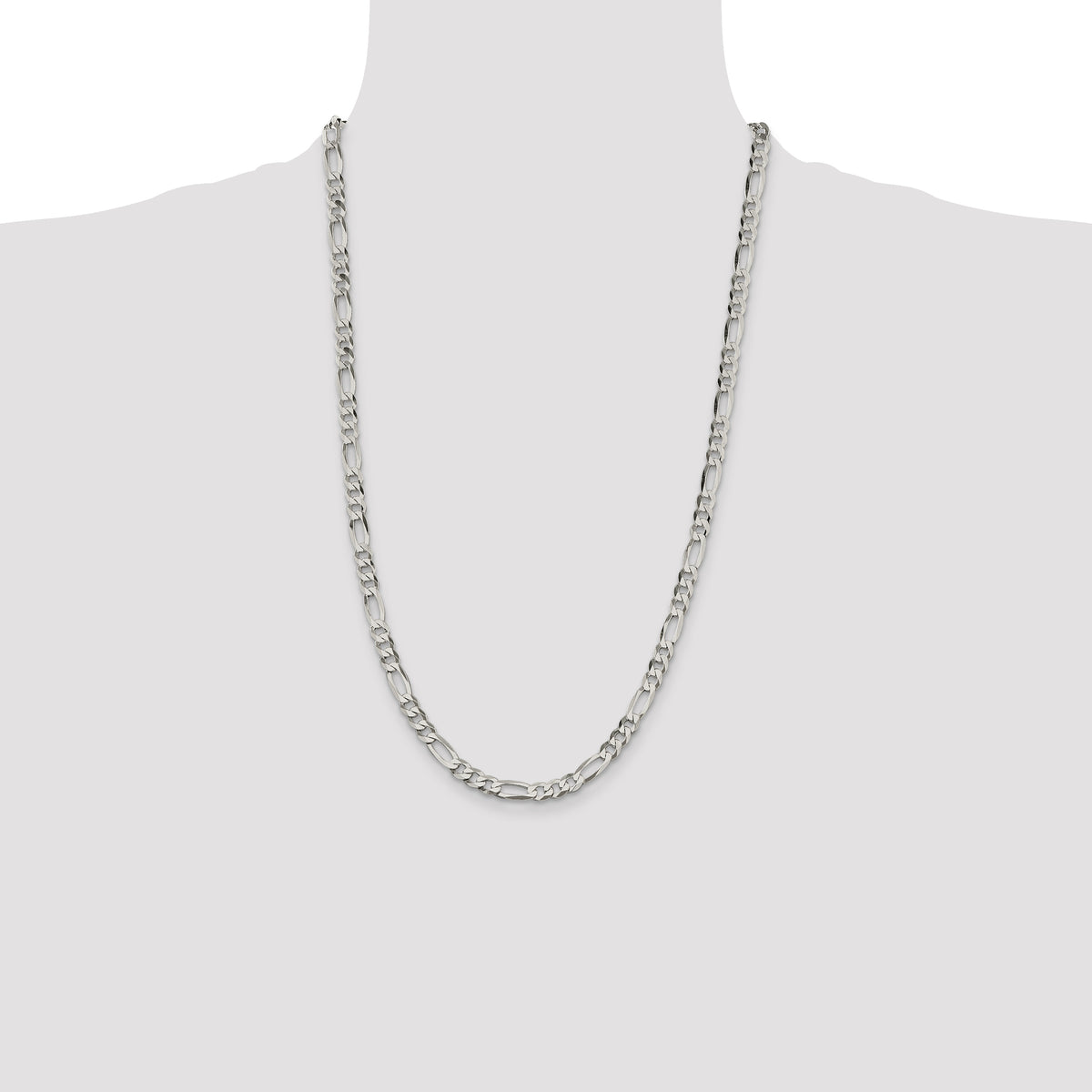 Figaro Chain in Sterling Silver, 5.5mm - Sophia Jewelers