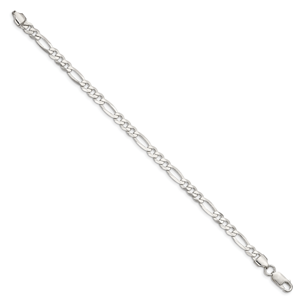 Figaro Chain in Sterling Silver, 5.5mm - Sophia Jewelers