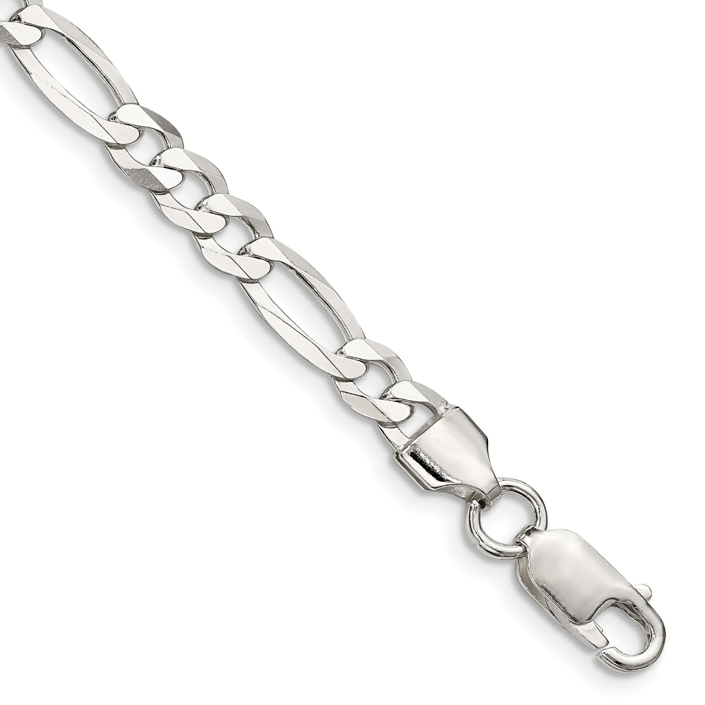 Figaro Chain in Sterling Silver, 5.5mm - Sophia Jewelers