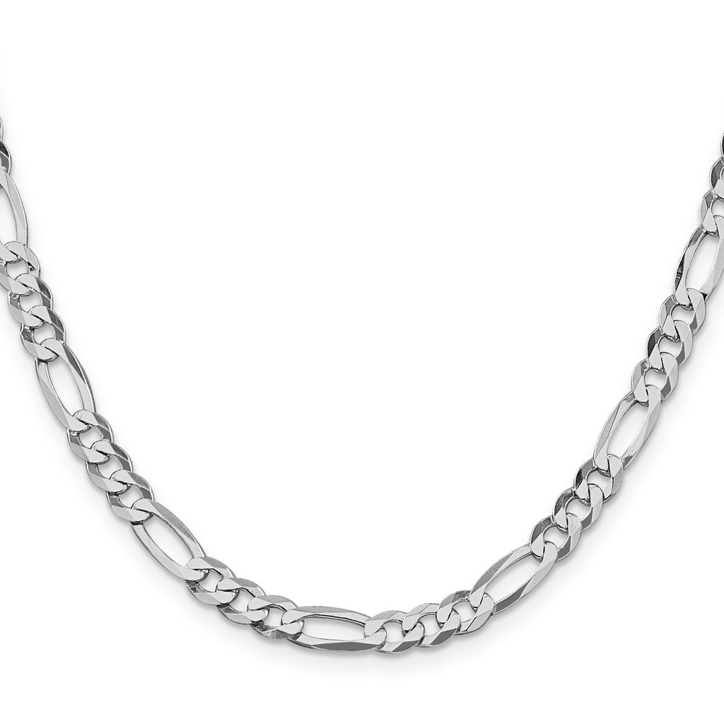 Sterling Silver Rhodium-Plated Figaro Chain Necklace 5.5mm