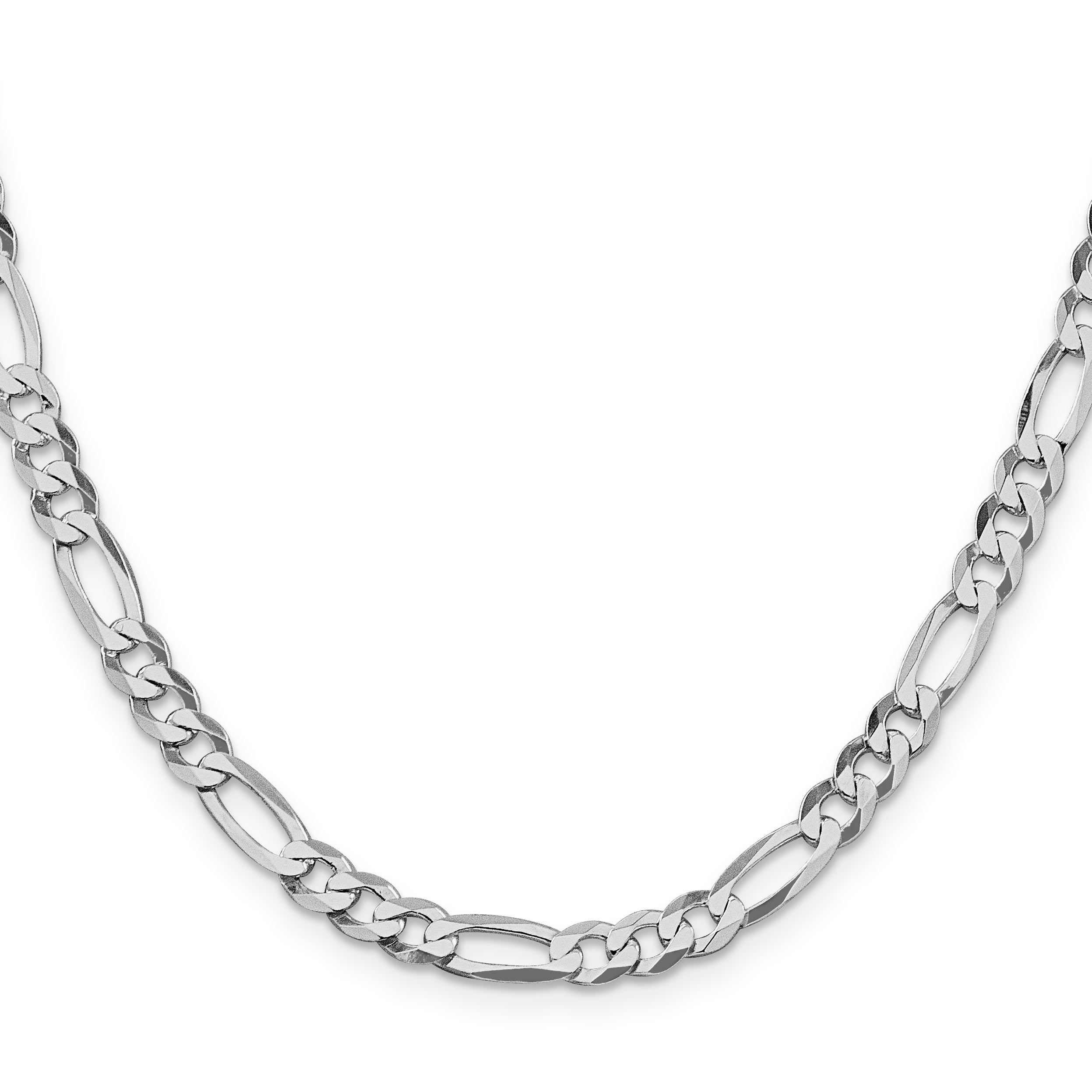 Sterling Silver Rhodium-Plated Figaro Chain Necklace 5.5mm