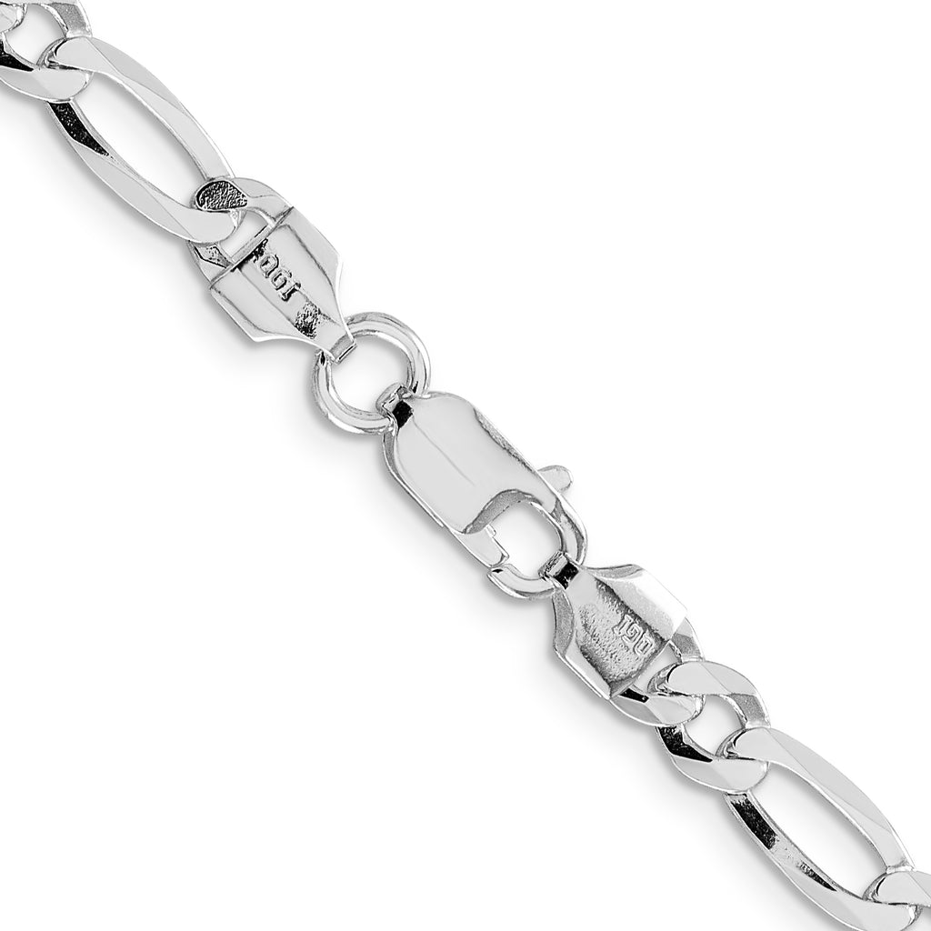 Sterling Silver Rhodium-Plated Figaro Chain Necklace 5.5mm