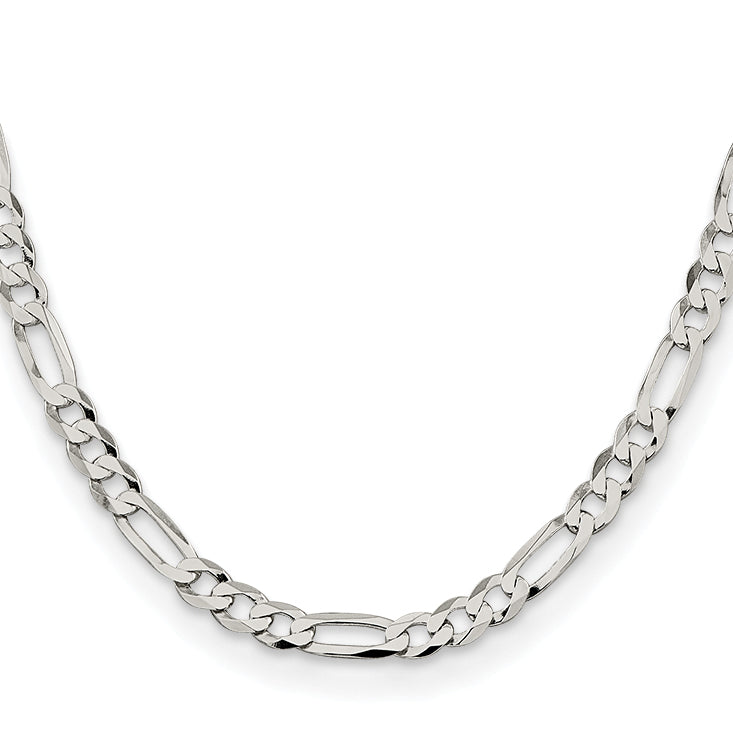 Sterling Silver Figaro Chain Necklace 7.5mm