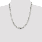 Flat Figaro Chain in Sterling Silver, 7–28 Inch - Sophia Jewelers